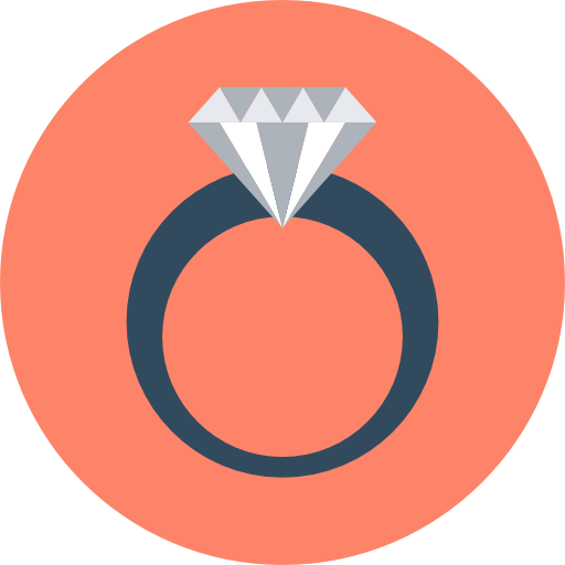 anel de diamante Flat Color Circular Ícone