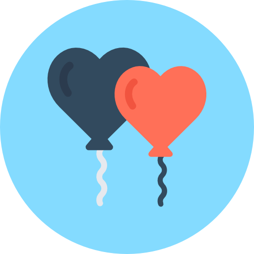 luftballons Flat Color Circular icon