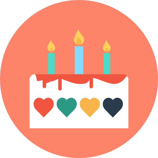 Birthday cake Flat Color Circular icon