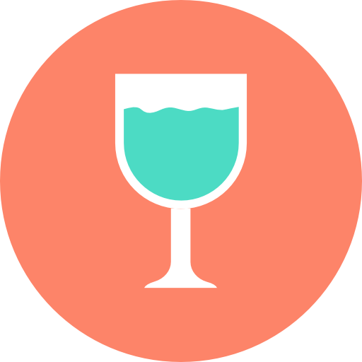 Wine glass Flat Color Circular icon