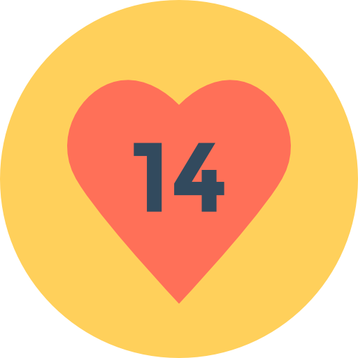 valentinstag Flat Color Circular icon