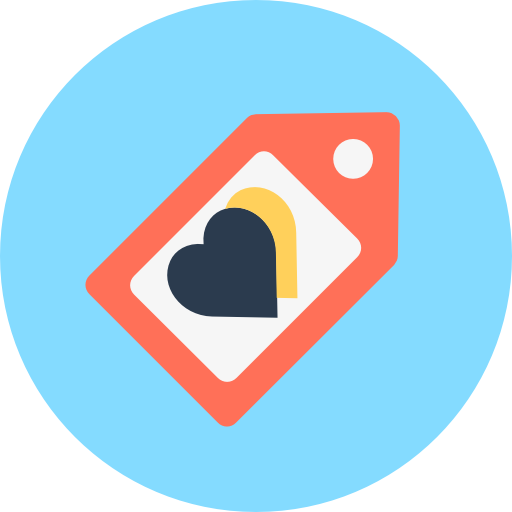 etiqueta Flat Color Circular icono