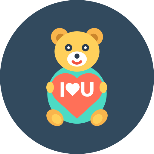 Teddy bear Flat Color Circular icon