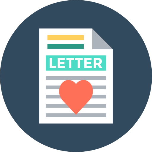 Love letter Flat Color Circular icon