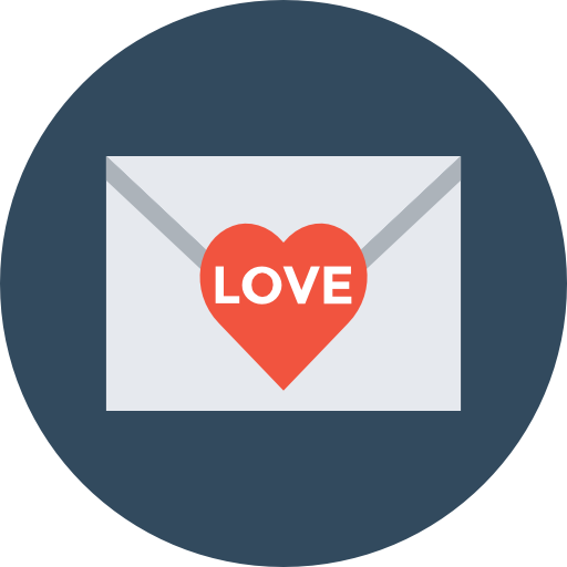 Love letter Flat Color Circular icon