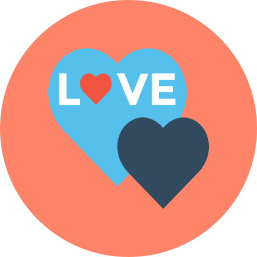 Love Flat Color Circular icon