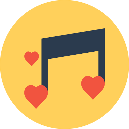musik Flat Color Circular icon