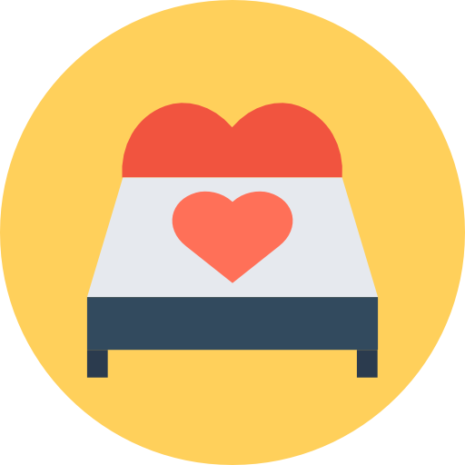 Bed Flat Color Circular icon