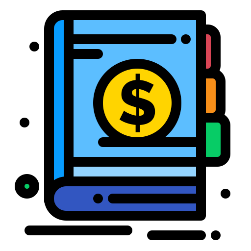 Finance book Flatart Icons Lineal Color icon