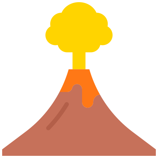 vulkaan Good Ware Flat icoon