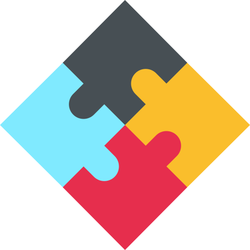 Puzzle pieces Basic Straight Flat icon