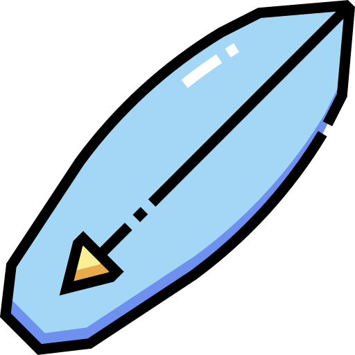 Surfboard Detailed Straight Lineal color icon