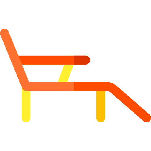 Deck chair Basic Rounded Flat icon