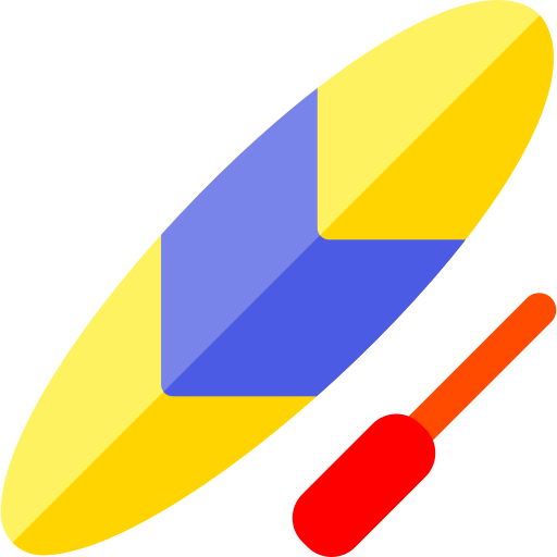 paddleboarding Basic Rounded Flat icono