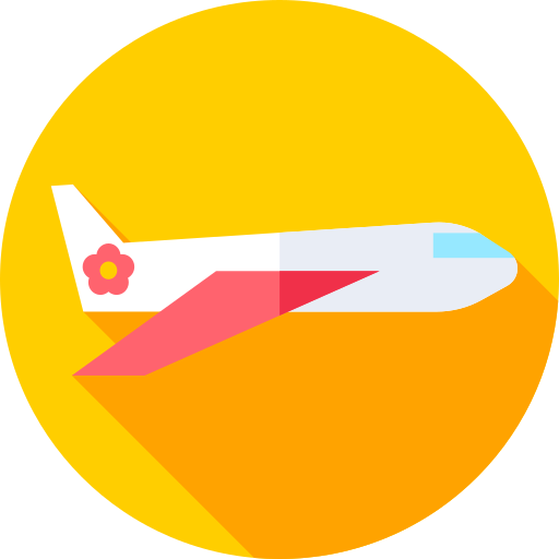 비행기 Flat Circular Flat icon