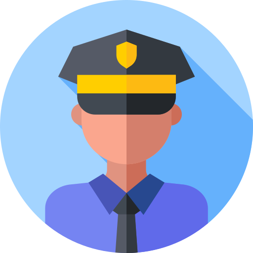 politieagent Flat Circular Flat icoon
