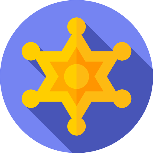 Sheriff badge Flat Circular Flat icon