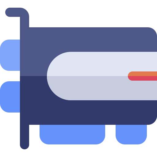 videokaart Basic Rounded Flat icoon