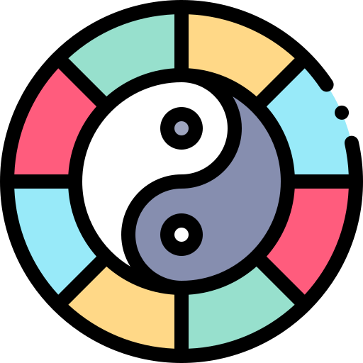 yin yang symbol Detailed Rounded Lineal color icon