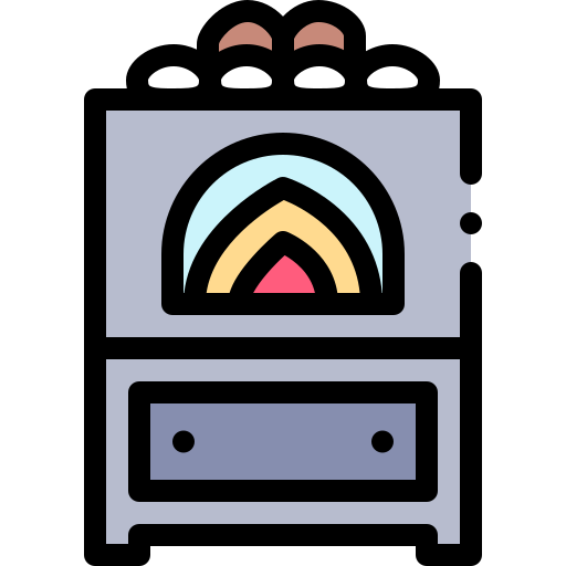 Sauna Detailed Rounded Lineal color icon