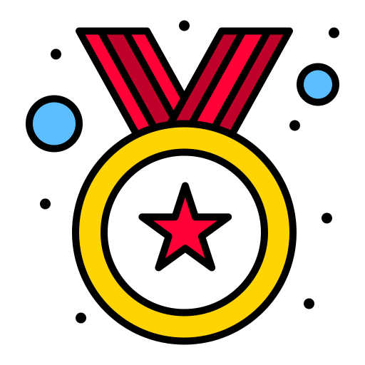 medal Flatart Icons Lineal Color ikona