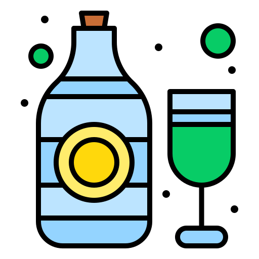 botella de vino Flatart Icons Lineal Color icono