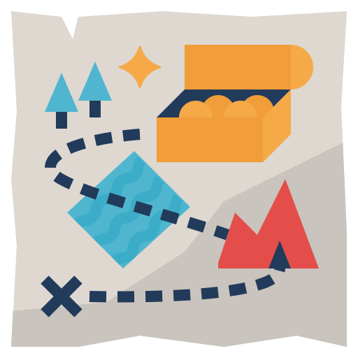 Treasure map Becris Flat icon