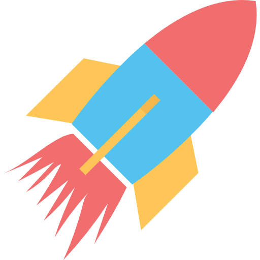 cohete Flat Color Flat icono