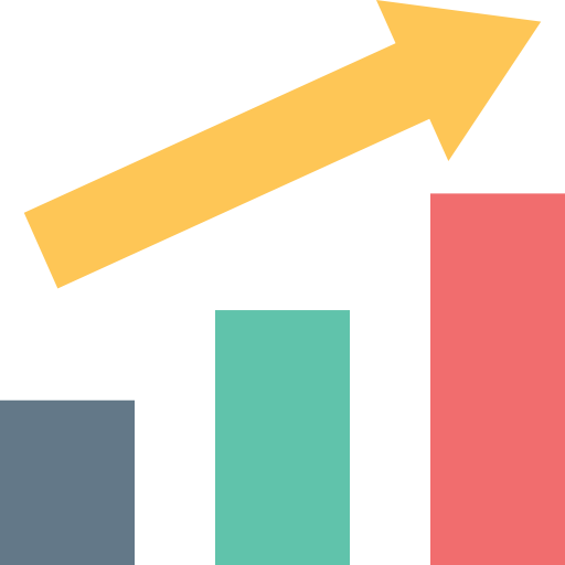 croissance Flat Color Flat Icône