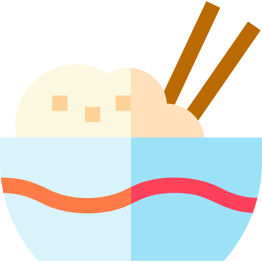 Rice bowl Basic Straight Flat icon