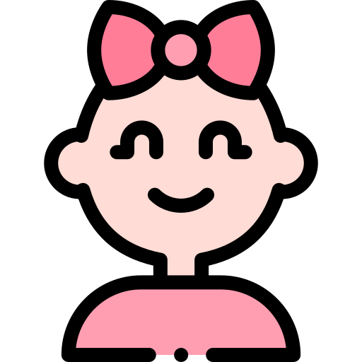 女の赤ちゃん Detailed Rounded Lineal color icon