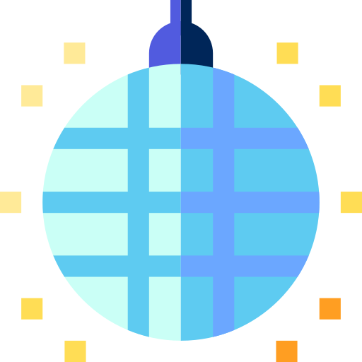 bola de disco Basic Straight Flat icono