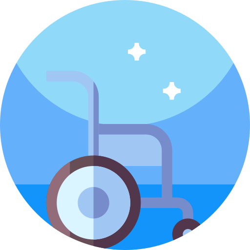 Wheelchair Geometric Flat Circular Flat icon