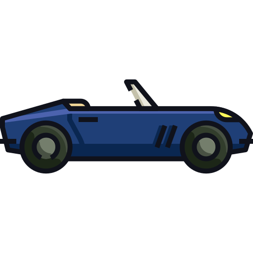 Convertible car Generic Outline Color icon