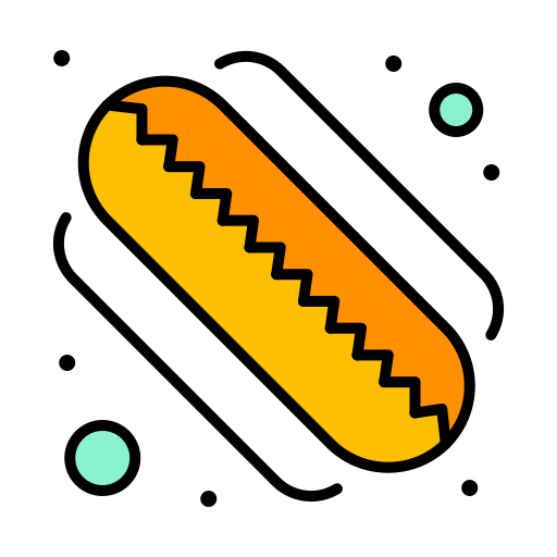 hotdog Flatart Icons Lineal Color icon