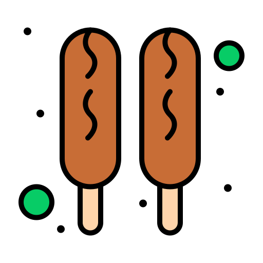 corn dog Flatart Icons Lineal Color icoon