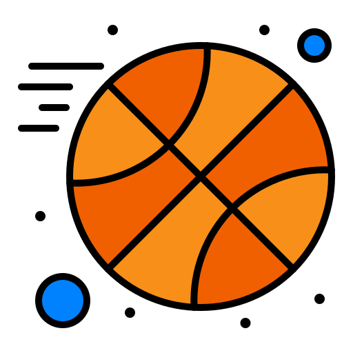 een basketbal Flatart Icons Lineal Color icoon