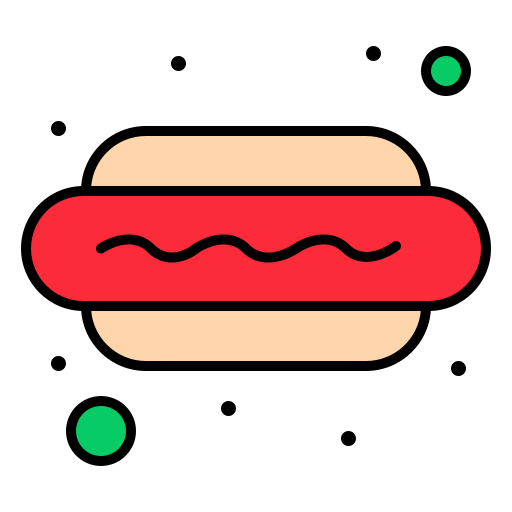 hotdog Flatart Icons Lineal Color ikona