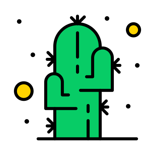 cactus Flatart Icons Lineal Color Icône