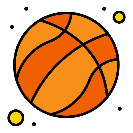 basketball ball Flatart Icons Lineal Color icon