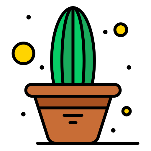 cactus Flatart Icons Lineal Color Icône