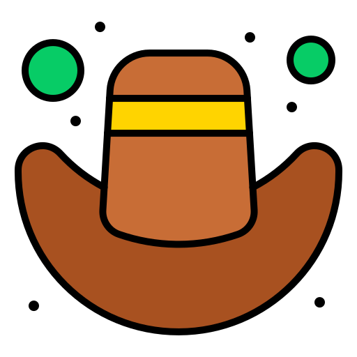 Cowboy hat Flatart Icons Lineal Color icon