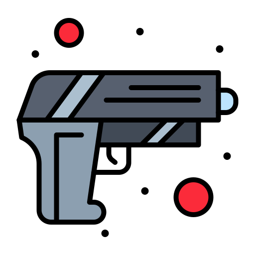 pistolet Flatart Icons Lineal Color ikona
