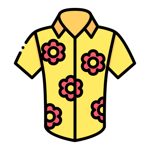 Гавайская рубашка Generic Outline Color иконка
