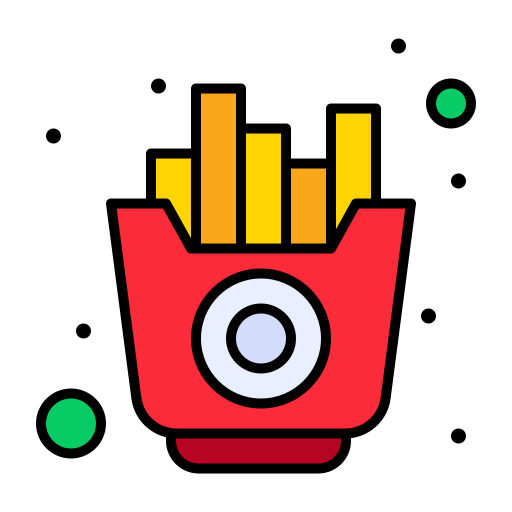 French fries Flatart Icons Lineal Color icon