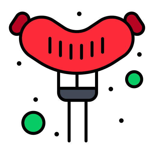 Sausage Flatart Icons Lineal Color icon
