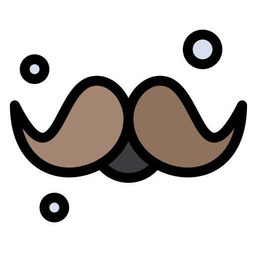Moustache Flatart Icons Lineal Color icon