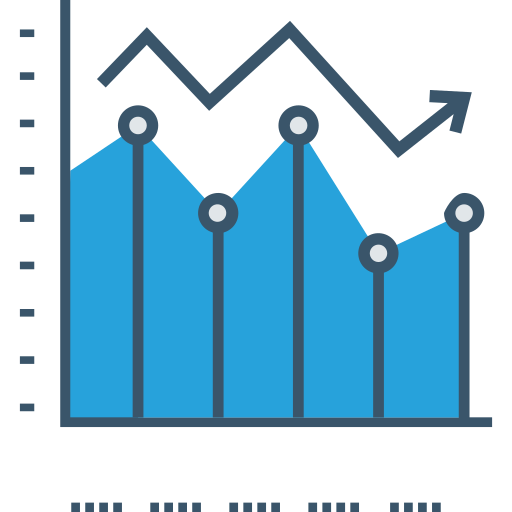 lijn grafiek Dinosoft Flat icoon