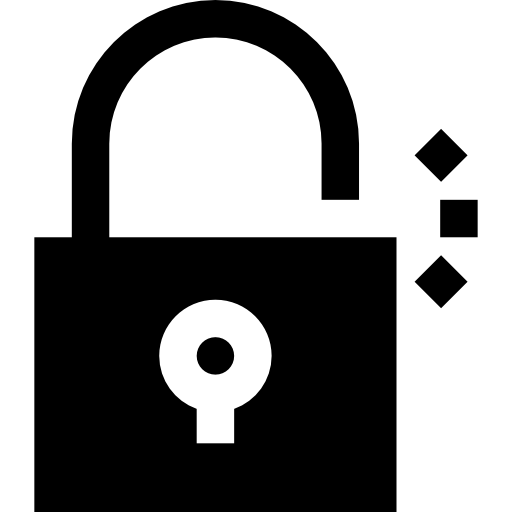 Open padlock Basic Straight Filled icon