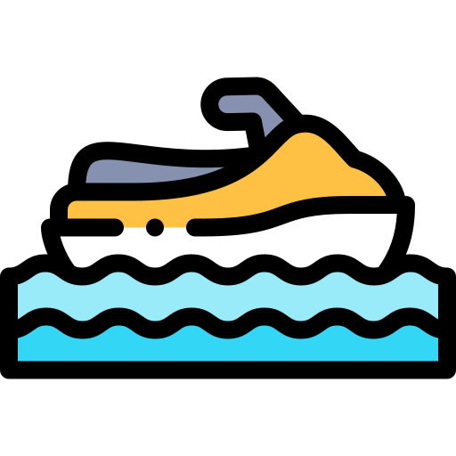 Jetski Detailed Rounded Lineal color icon